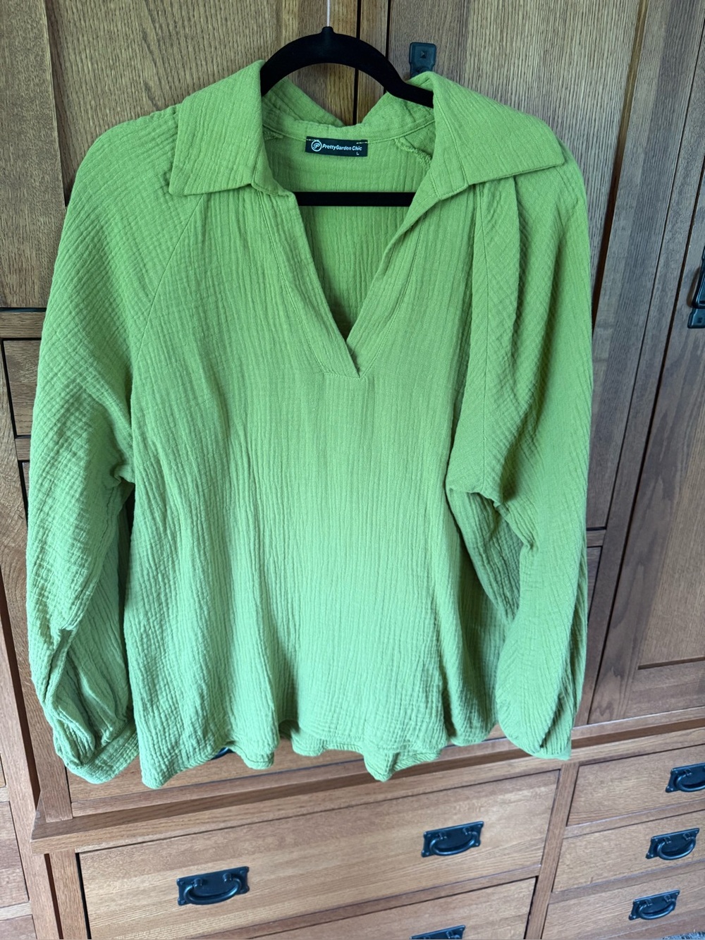 Everyday Cozy Lime Green V-Neck Pullover Top